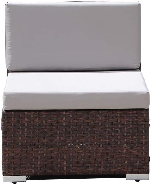 DIMAR garden Outdoor Coffee Table Wicker Patio Furniture Conversation Set Lawn Garden Tea Table Rattan Patio Coffee Tables with Glass Top (Mix Brown 25.2in): Garden & Outdoor