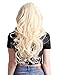 HDE Long Blonde Wig with Bangs Wavy Curly Cosplay Wigs for Women