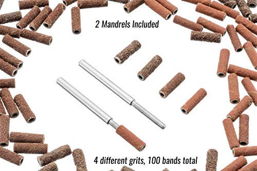 SE RA91812S 1/8" Sanding Bands with 2 Mandrels and 4 Grits (102 PC.)