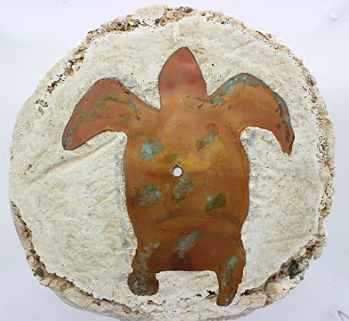Turtle Concrete and Copper Oil Lamp, Appox 13" x 12".