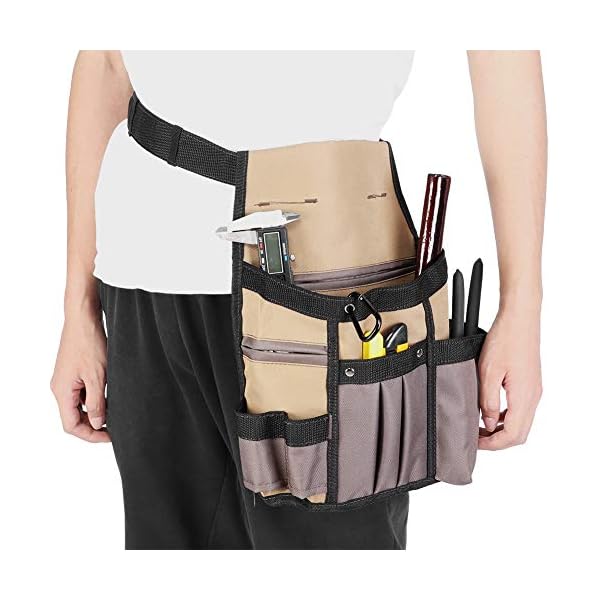 Duokon Gartenwerkzeuggürtel, Multifunktionale 10 Taschen Tragbare Gartenwerkzeughalter Gürteltasche Organizer… – Bild 3
