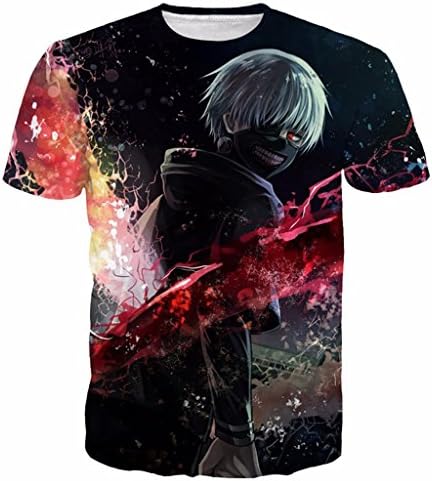 Harajuku Anime Tokyo Ghoul 3D Print T Shirt Hipster Tees Tops Shirt