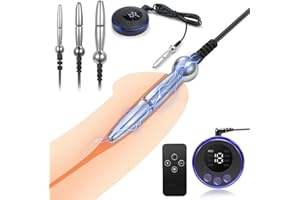 3 Piece Male Electric Shock Urethral Dilator Plugs with 3 Sizes Set, Metal E-stim Electrical Stimulation Urethral Sound Penis