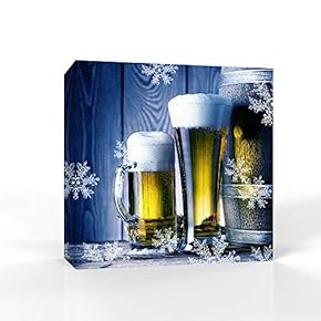 Canvas Wall Art Beer Pictures Home Wall Decorations for Bedroom Living Room Paintings Canvas Prints Framed - 12x12 inches