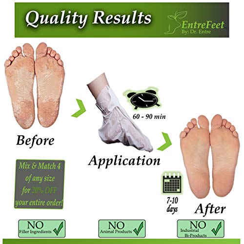 Dr. Entre's Exfoliating Foot Peel Mask | 2 Coconut Pairs | Natural Exfoliant For Smooth Baby Soft Feet, Dry Dead Skin Treatment, Repair Rough Heels, Callus Remover Sock Booties - Thumbnail 3