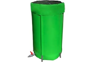 Rain Barrels, RIOBOW Rain Water Collection System Collapsible Water Barrel Portable Rain Catcher Barrel for Garden 3/4'' Hose (100 Gallon Green)