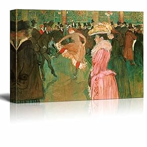 At The Moulin Rouge by Henri de Toulouse-Lautrec - Canvas Print