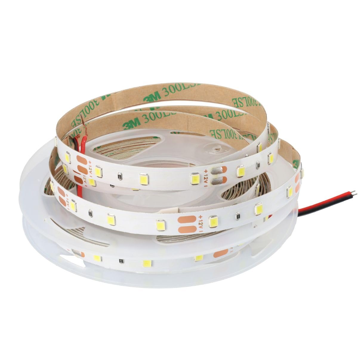JANDEI 12V LED Strip Lights Natural White 4200K 5M 300LED SMD2835 8MM Wide Cuttable Flexible LED Tape Lights IP20 Indoor Use Lighting