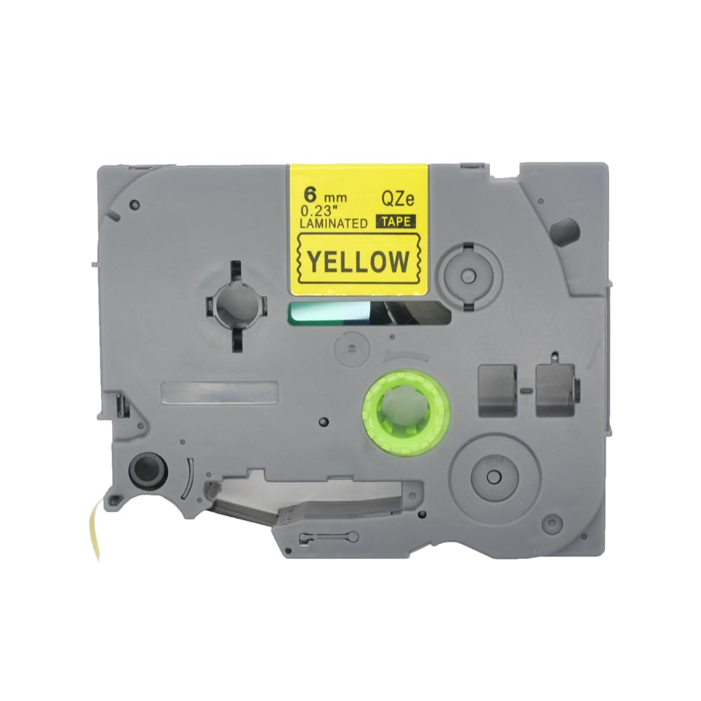 BROVACS 1 Pack Black on Yellow Laminated Label Tape Compatible for Brother P-Touch Label Printer TZ 611 TZe 611 6mm 1/4" OPA4611