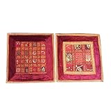 Mogul Indian Cushion Cover Zari Work Handmade Couch Velvet Ethnic Pillow Shame