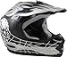 Youth Kids Black/Silver Skull Dirt Bike Flame Motocross Off-Road MX ATV Helmet (Large)
