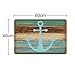 Bathroom Rug, Uphome Vintage Retro Nautical Anchor Flannel Microfiber Foam Bath Mat - Turquoise and Brown Non-slip Soft Absorbent Bathroom Mat Kitchen Floor Carpet (16