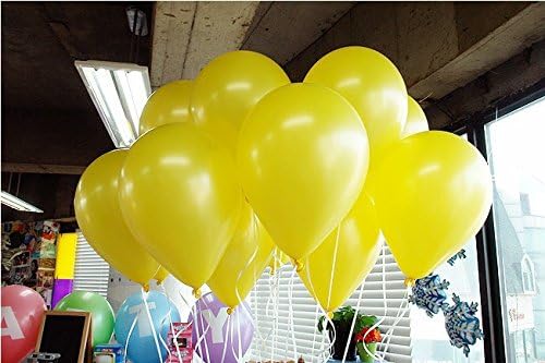 Eshanmu Yellow Latex Balloons -12" - 100pcs/Pack