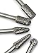 YUFUTOL Carbide Burrs Set 5pcs 1/4''Shank Double Cut Solid Power Tools Tungsten Carbide Rotary Files Die Grinder Bits for Steel Metal Wood Carving Engraving Polishing Drilling Grinding Milling Cutting