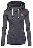Smile Fish Women Casual Slim Fit Zip-up Hoodie Jacket with Leather (7 color,S-2XL)
