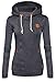 Smile Fish Women Casual Slim Fit Zip-up Hoodie Jacket with Leather (7 color,S-2XL)