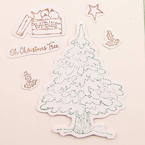BUZHI Clear Stamp and Dies Set Merry Christmas Stamp with Dies for Scrapbooking 3D Card Making DIY Decoration Tools - Thumbnail 2