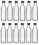 Nakpunar 12 pcs, 60 ml Square Glass Liquor Bottles