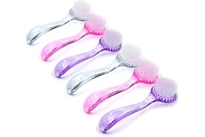 MEILINDS 6pc Nail Brush Set - Cleaning Fingernails & Toenails, Grip Handle, Nail Scrub & Dust Brush for Manicure & Pedicure