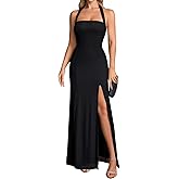 XinFSh Women's Halter Tie Wedding Guest Maxi Dress Floral Mesh Bodycon High Slit Long Formal Cocktail Party Dresses 2026