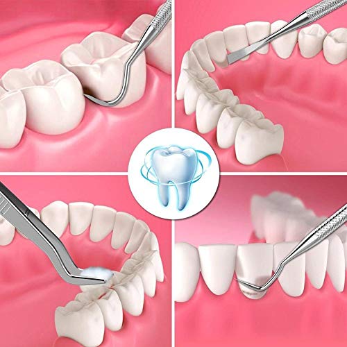 New-look Dental Tools Kit, 6 Pcs/Set Stainless Steel Hygiene Explorer Probe Hook Pick Scaler Mirror Tweezer Teeth Clean Kit with Case, for Teeth with Mouth Mirror Teeth Cleaning Tools for Home Use - Thumbnail 2