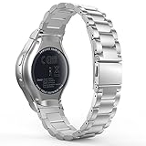 Gear S2 Watch Band, MoKo Universal Stainless Steel Watch Band Strap Bracelet + Connector for Samsung Gear S2 SM-R720 & SM-R730 SmartWatch (NOT FIT Gear S2 SM-R735), SILVER