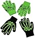 N'Ice Caps Boys Magic Stretch Glove 2 Pair Pack Assortment (6-14yrs, Neon Green Skeleton/Neon Green)