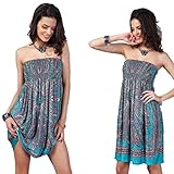 DaySeventh 1pc Women Summer Dress Wrapped Chest Waist Dress Bohemian Casual (M, Sky Blue)