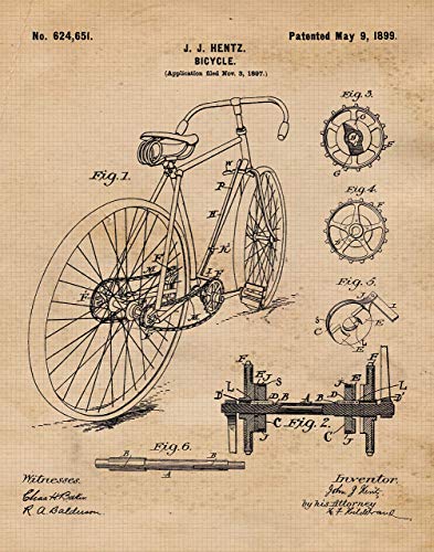 Vintage Racing Bicycle Patent Poster Prints, Set of 1 (11x14) Unframed Photo, Wall Art Decor Gifts f - //coolthings.us