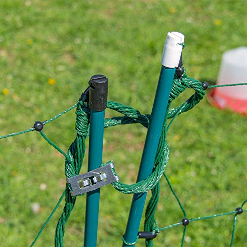Sicherheitsnetz für Geflügel, 105cm, 25m, 9 Pfähle, grün – Bild 6