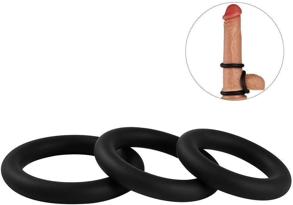3 PCS Mini Delay Ring Silicone Ring Classic Ring Set for Men