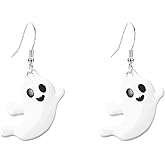 Solighter Halloween Ghost Earrings for Women Fun Alloy Spooky Cute Ghost Earrings for Women Party Costume Jewelry Accessories