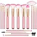 Makeup Brushes Set DUAIU 16 Pcs Premium Synthetic Fiber Professional Kabukit Brushes Set Powder Cream Liquid Foundation Eyeshadow Eyeliner Lip Concealer Pink Wood Handle
