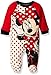 Disney Baby Girls' Minnie Interlock Coverall, Red, 6/9 Months
