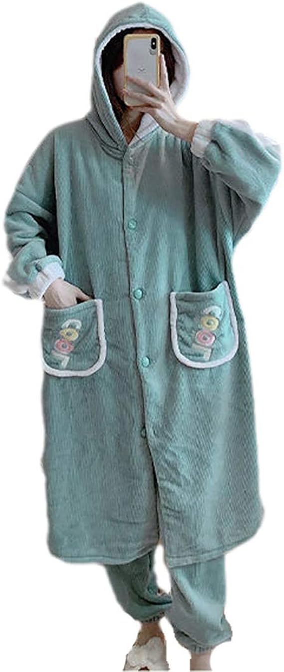 Damaifirstes Soft Fluffy Dressing Gown,Robe Bathrobe Loungewear,Thick