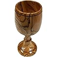 LION OF JUDAH MARKET Communion Holy Land Wine Cup Chalice Olive Wood Goblet by Bethlehem Gifts TM (6 inch)
