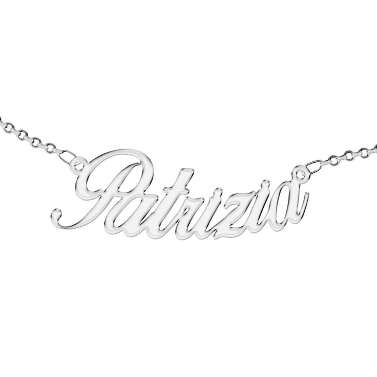 Zuffetti Personalised Women's Necklace with Name Wear Your Name Stainless Steel Hypoallergenic Silver Colour Designed in Italy Steel, Steel