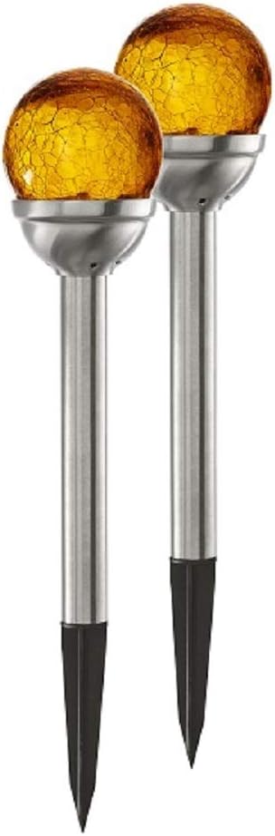 Buvtec Roma ground spike light in chrome/AMBER, 285 mm with Sensor and LED