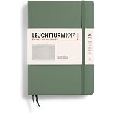LEUCHTTURM1917 - Notebook Hardcover Medium A5-251 Numbered Pages for Writing and Journaling (Olive, Dotted)