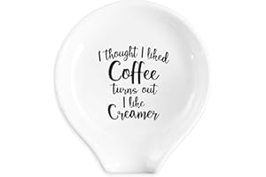Coffee Spoon Rest,I Thought I Liked Coffee Turns Out I Like Creamer Funny Coffee Quotes Ceramic Coffee Stirrers Teaspoon Hold