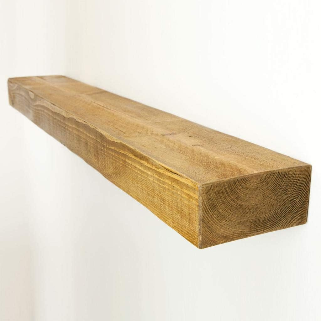 Funky Chunky Furniture 6x3 Rustic Solid Wood Floating Shelf, Rustic Pine, 120cm