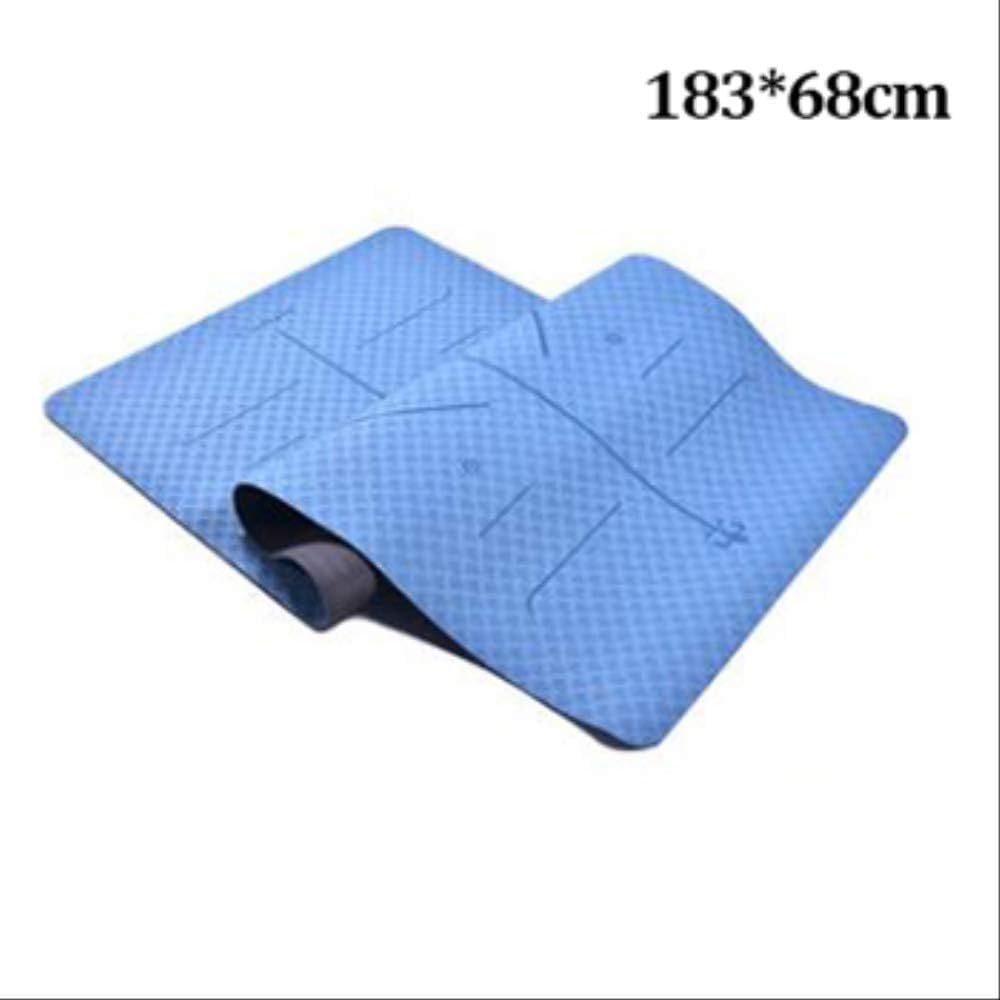 YJSHP Hkf 8Mm Yoga Mat Tpe Anti-Slip Pilates Exercise Pad Thickened Fitness Dance Gymnastic Mats Body Building Mat With Position Line China Blue Body Line 3