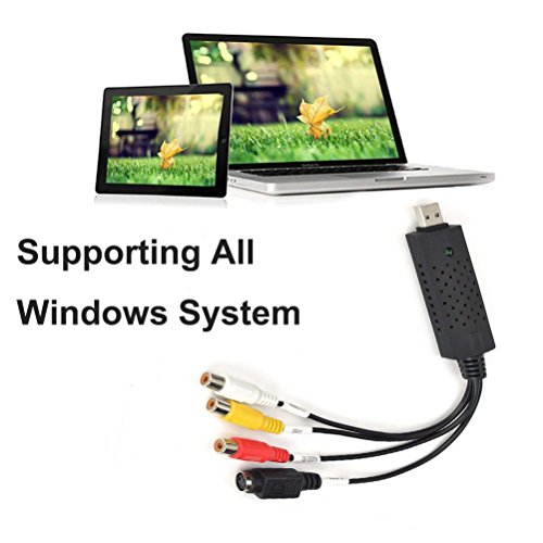 USB 2.0 Video Capture Adapter-COOLEAD Audio VHS to DVD Converter Video Capture Card,Device for PC,Windows 2000/XP/7/8,Vista32/64