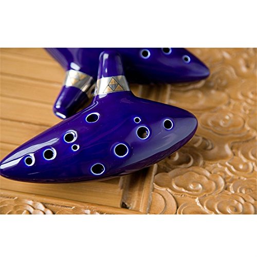 Baynne 12 Hole Ocarina Ceramic Alto C Legend of Zelda Ocarina Flute Blue Instrument - Thumbnail 5