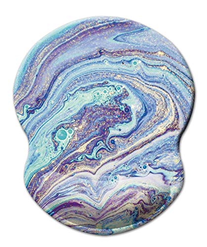 Mouse Pad with Wrist Support, Non Slip Mousepad Wrist Rest for Office, Computer, Laptop & Mac- Durable & Comfortable & Lightweight Ergonomic Support Mouse Mat (Pretty Chic Marble-Wrist)