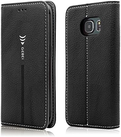 Galaxy S7 Edge Wallet Case, Gebei [Silkworm Series] Slim Fit, Card Pocket, Magnetic Closure, Stand Feature, Premium PU Leather Flip Wallet Case for Samsung Galaxy S7 Edge (Black)