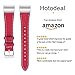 Mornex Replacement Leather Band Compatible with Fitbit Charge 2, Classic Genuine Leather Wristband for Men Women(Red-Silver Buckle)
