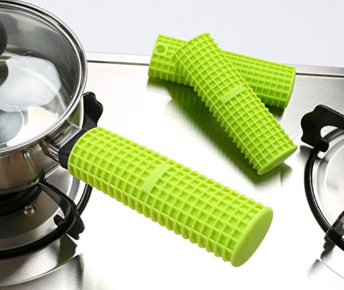 3 Pcs Silicone Handle Holder, Heat Protecting Silicone Hot Handle, Pot Handle Cover for Cast Iron Skillets & Metal Frying Pans, Colors may vary - Thumbnail 5
