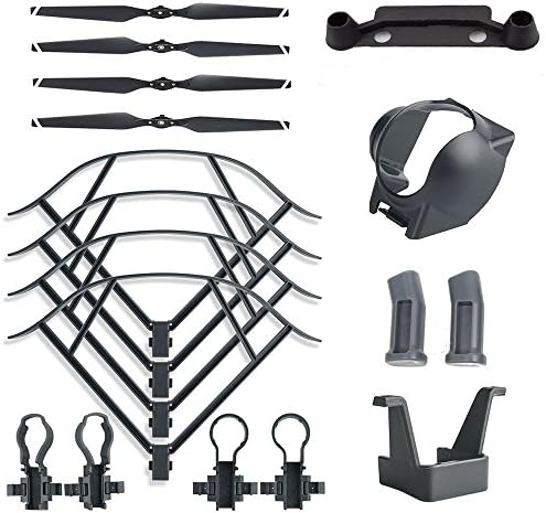 YiSeyruo Accessories Kit Bundle for DJI Mavic Pro, Included Folding Propellers+Propeller Protector +Landing Gear+Lens Hood+Transmitter Controller Stick Thumb Screen Protector