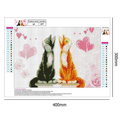 5D Diamond Painting Mosaic Making 5D DIY Full Drill Diamond Painting Valentine Day Cat Cross Stitch Embroider - Thumbnail 7